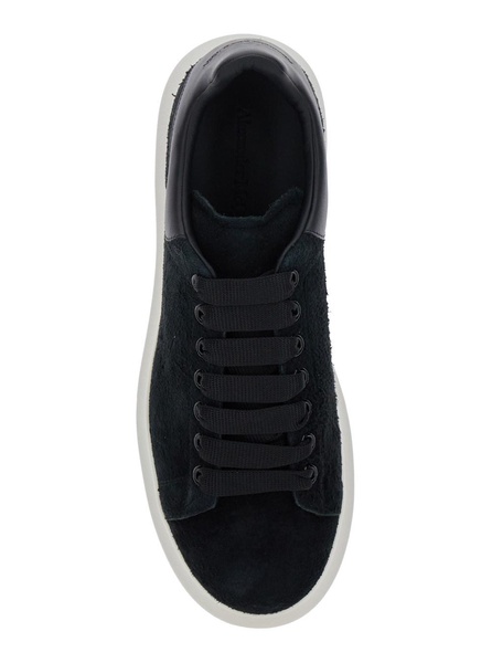Alexander Mcqueen Black Low-Top Sneakers With Chunky Sole In Suede Man