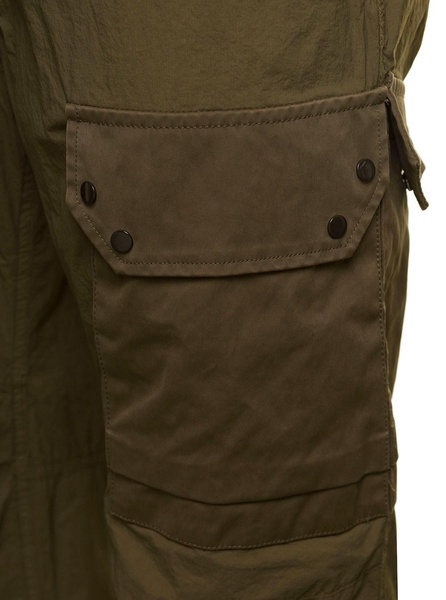 Green Pants with Elastic Waist in Tech Fabric Man