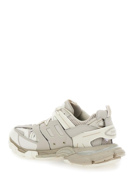 'Track' Beige Low Top Sneakers with Logo Detail in Mesh and Nylon Man