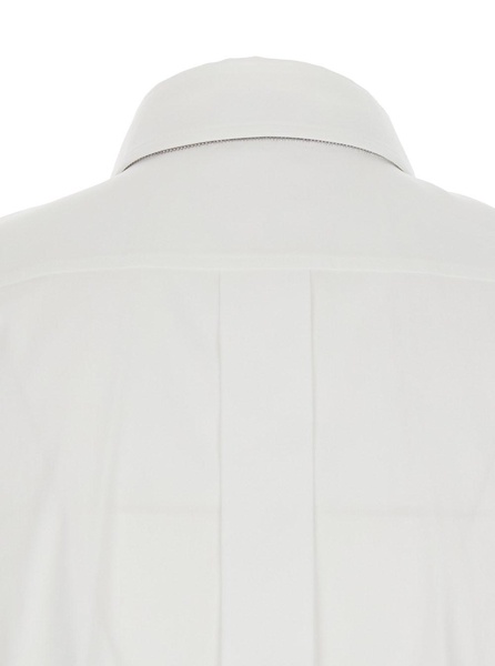 White Shirt with Pointed Collar in Cotton Blend Woman