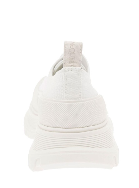 Alexander Mc Queen Man's  White Cotton Tread Sneakers