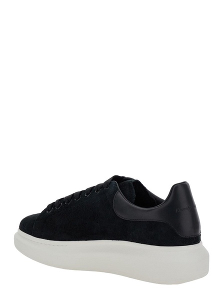 Alexander Mcqueen Black Low-Top Sneakers With Chunky Sole In Suede Man