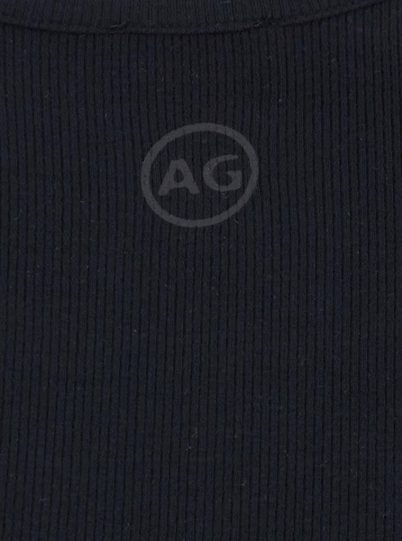 Black Top With Logo Printed On The Back In Modal Blend Woman