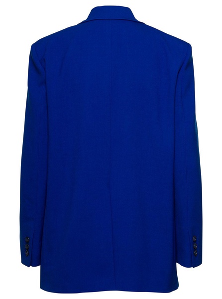 'guia' Oversized Electric Blue Single-breasted Jacket In Viscose Blend Woman