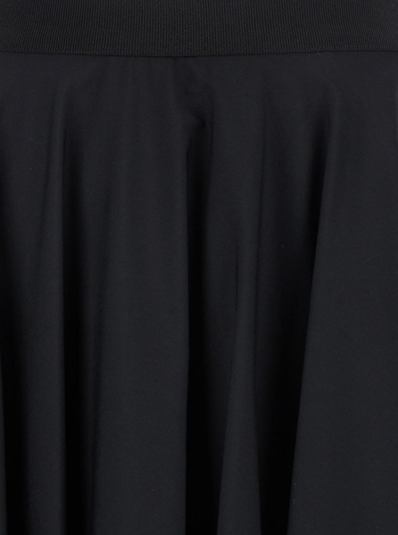 Black Long Skirt With Draped Details And Side Zip Closure In Cotton Woman