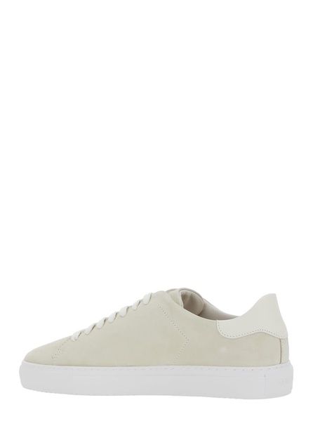 'clean 90' Beige Low Top Sneakers With Logo Lettering On The Side In Suede Man