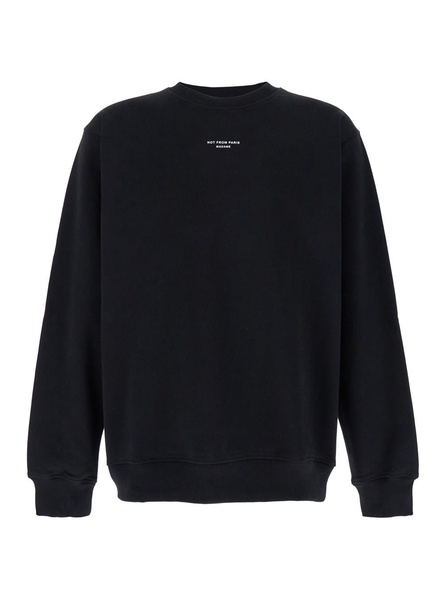 'le Slogan Classique' Black Crewneck Sweatshirt With Contrasting Print In Cotton Man