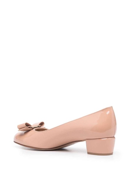 Pink Viva Patent Finish Ballet Flats With Logo Placque In Leather Woman