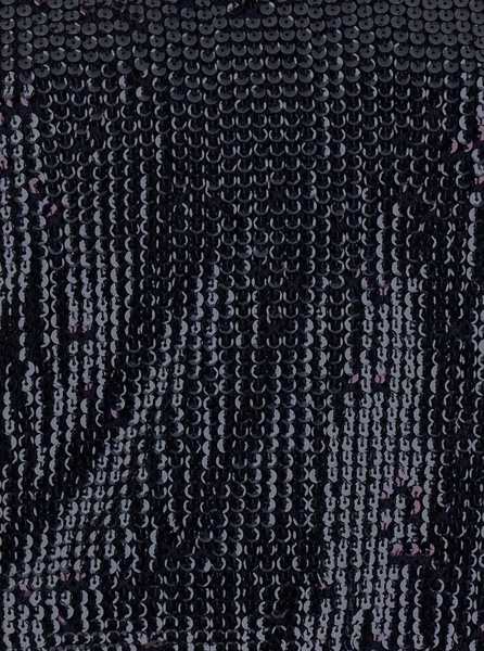 Blue Sweater With Polo Collar And All-over Applied Sequins In Cotton Woman