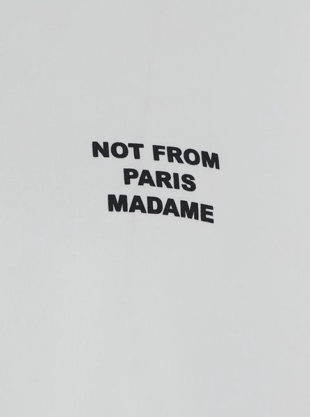 White Crewneck T-shirt With Slogan Print On The Front And Back In Cotton Man