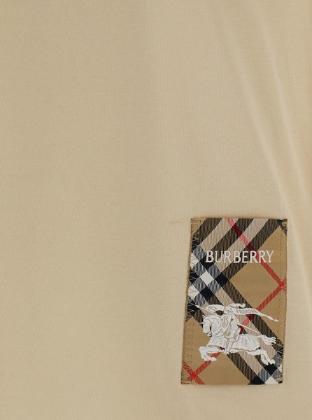 Beige T-Shirt with Logo Application on the Front in Cotton Woman