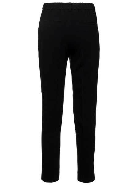 Black Pants With Side Pockets In Stretch Fabric Woman
