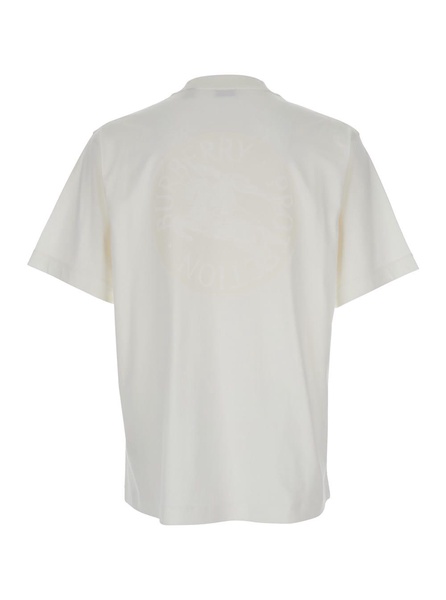 White Crewneck T-shirt With Tonal Ekd Logo Embroidery In Cotton Man