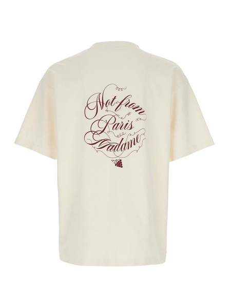 Beige T-shirt With Logo On The Front And Maxi Logo On The Back In Cotton Man