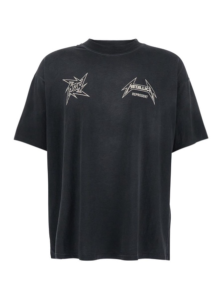 '40 Year Anniversary X Metallica' Black T-shirt With Front And Back Logo Print In Cotton Blend Man