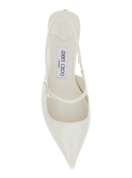 'Didi 45' White Décolleté with Low Stiletto Heel in Leather Woman