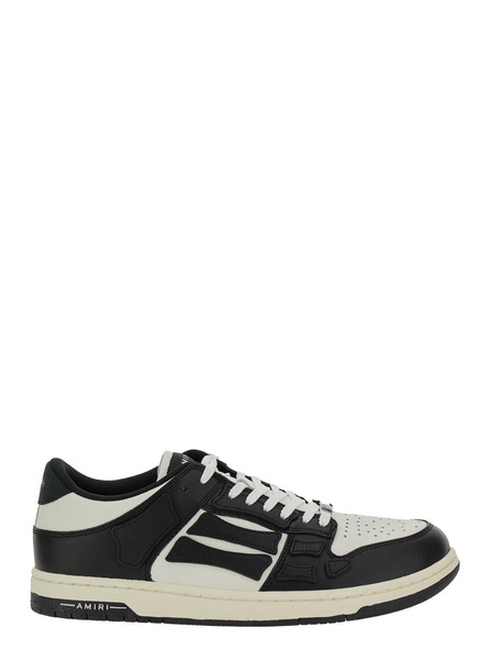 Amiri 'Skel Top Low' Black And White Sneakers With Logo Patch On Thetongue And Contrasting Details On The Side In Leather Man