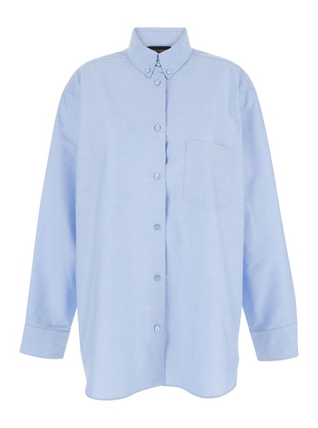 The Andamane Light Blue Shirt With Buttons In Cotton Blend Woman