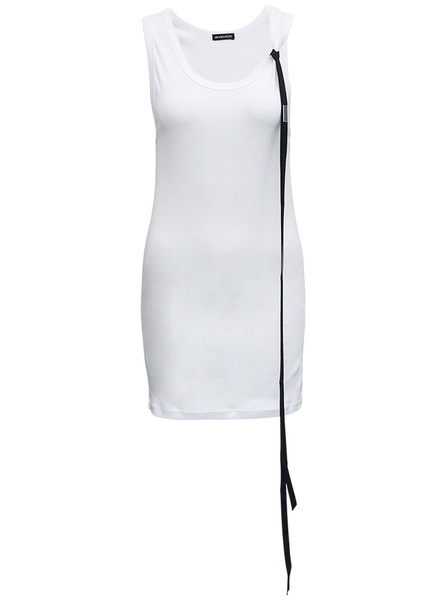 Ann Demeulemeester Sveva Top In White Ribbed Jersey