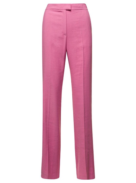 The Andamane Pink Straight Trousers Galdys In Viscose Woman