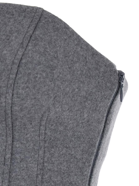 'Selina' Grey Cropped Top With Pence In Wool Woman