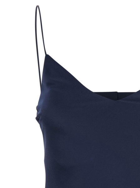Blue Dress With Thin Straps In Fabric Woman
