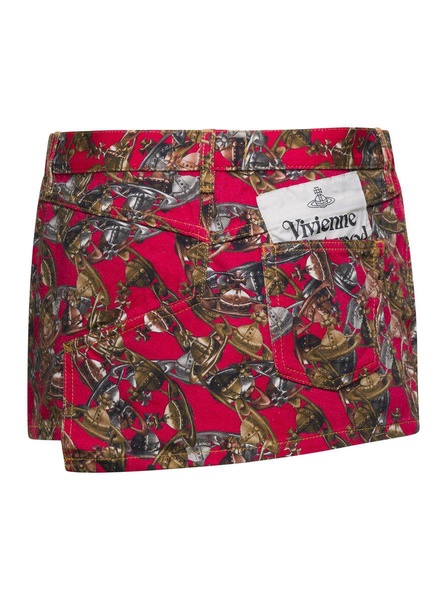 Printed cotton skirt