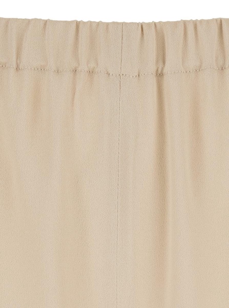 'Rapolano' Beige Pants With Elastic Waist And Wide Leg In Silk Blend Woman