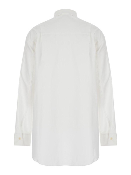 White Shirt With Buttons In Cotton Blend Woman