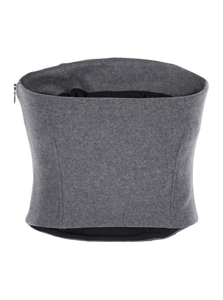 'Selina' Grey Cropped Top With Pence In Wool Woman