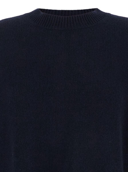 Blue Relaxed Crewneck Sweater In Cashmere Woman