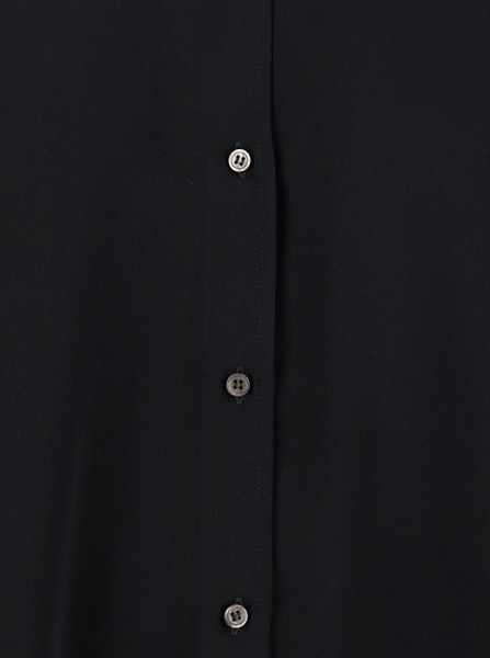 Black Shirt With Classic Collar In Tech Fabric Woman