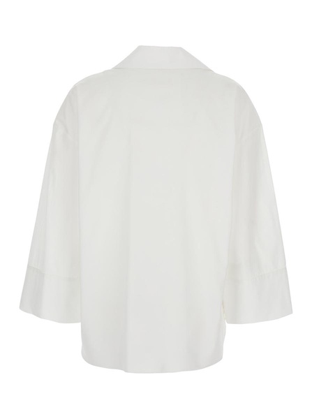 'Alighieri' White Shirt With V Neck And Wide Sleeves In Cotton Woman