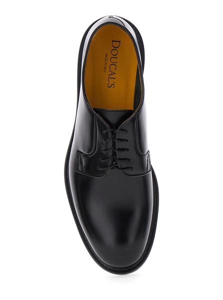 Black 'Phoneix' Shoes With Five Holes In Brushed Leather Man