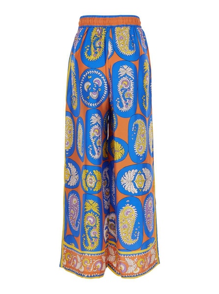 'Luis' Multicolor Pants With All-Over Graphic Print In Silk Woman