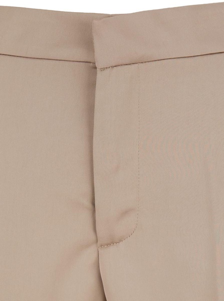 Beige Pants With Pences On The Front In Tech Fabric Woman