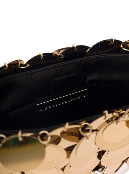 'Sparkle Nano' Gold Tone Shoulder Bag With Macro Sequins In Metal Woman