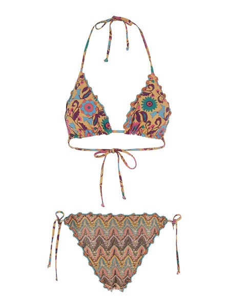 Multicolor Bikini With All-Over Print In Tech Fabricr Woman