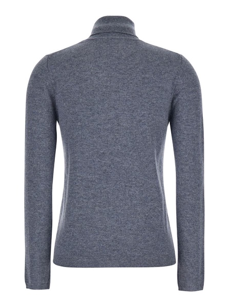 Grey Turtleneck In Cashmere Woman