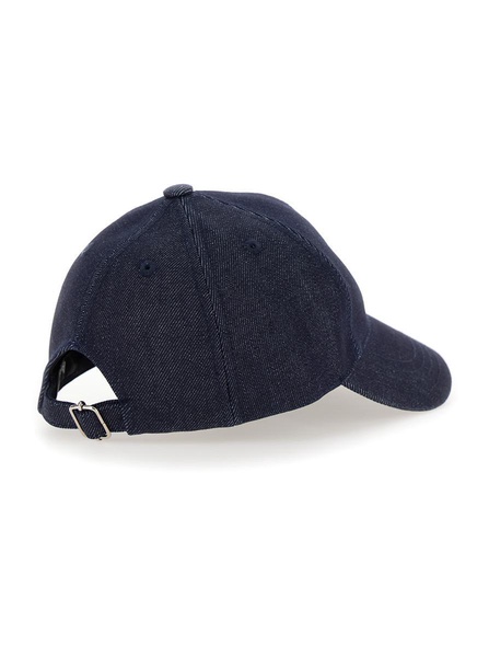 'Eden' Blue Baseball Cap With Embroidery In Denim Man