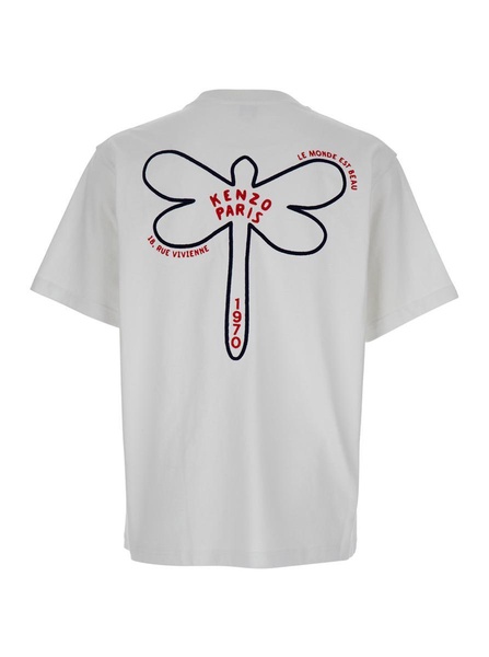 White T-Shirt With Logo On The Front And Maxi Logo On The Back In Cotton Man