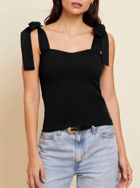 brynn girly tank in black