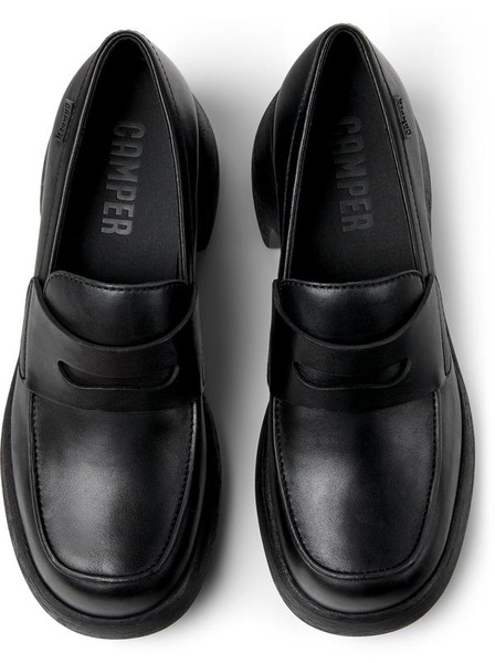 Black Leather Moccasin/Ballerina for Women.
