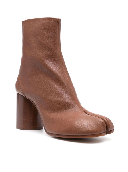 'tabi' Brown High Heel Ankle Boots In Leather Woman