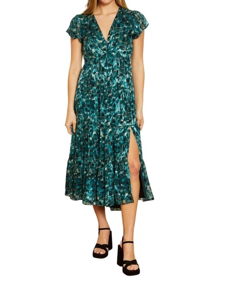 mia dress in emerald burnout