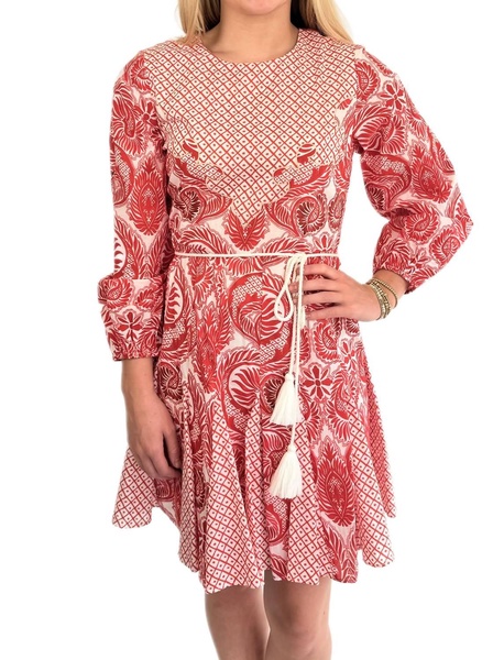 diandra dress in red game day print
