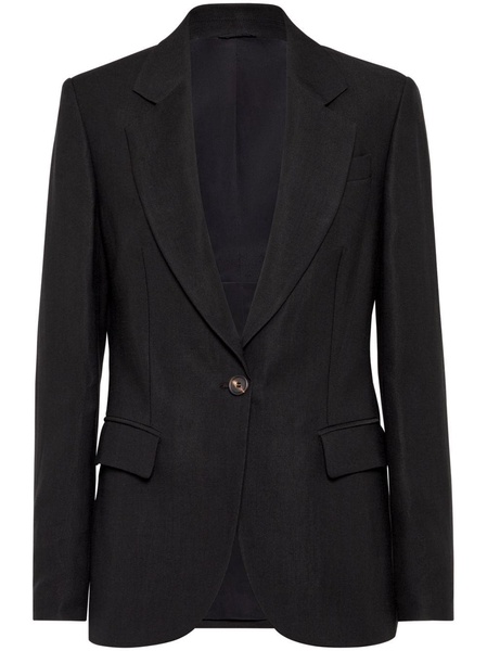 Brunello Cucinelli Women Linen Fluid Jacket With Shiny Details