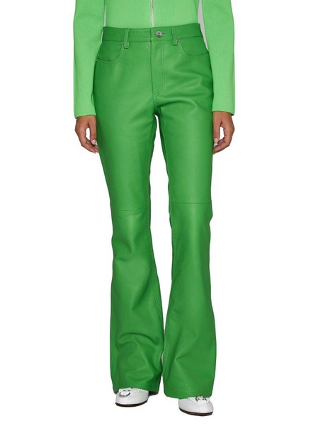 High-waisted Leather Bootcut Trousers