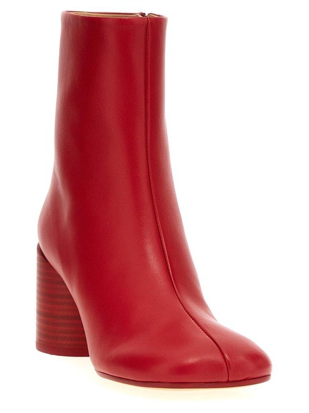 Stitch-out Leather Ankle Boots