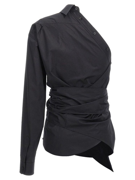 One-Shoulder Shirt Shirt, Blouse Black